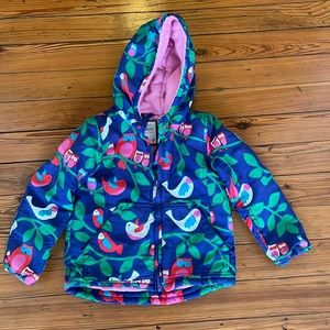 Mini Boden girls jacket coat 6-7 years birds owls